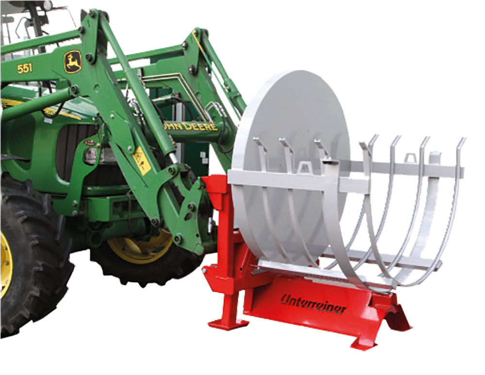 Bündelgerät M-D-E mechanisch klappbar, Dreipunktanbau und Euro-Frontlader für 1 m³