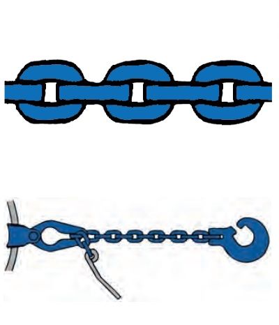 Rückekette Güte 10, 8mm, Vierkant