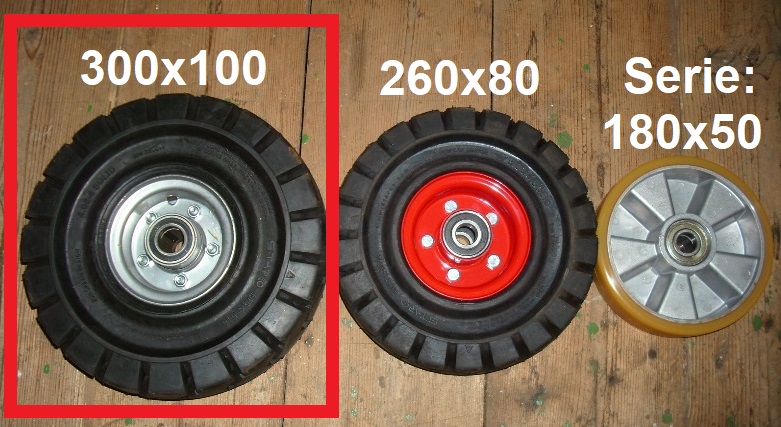Räder 300x100 für Kehrmaschine BMB
