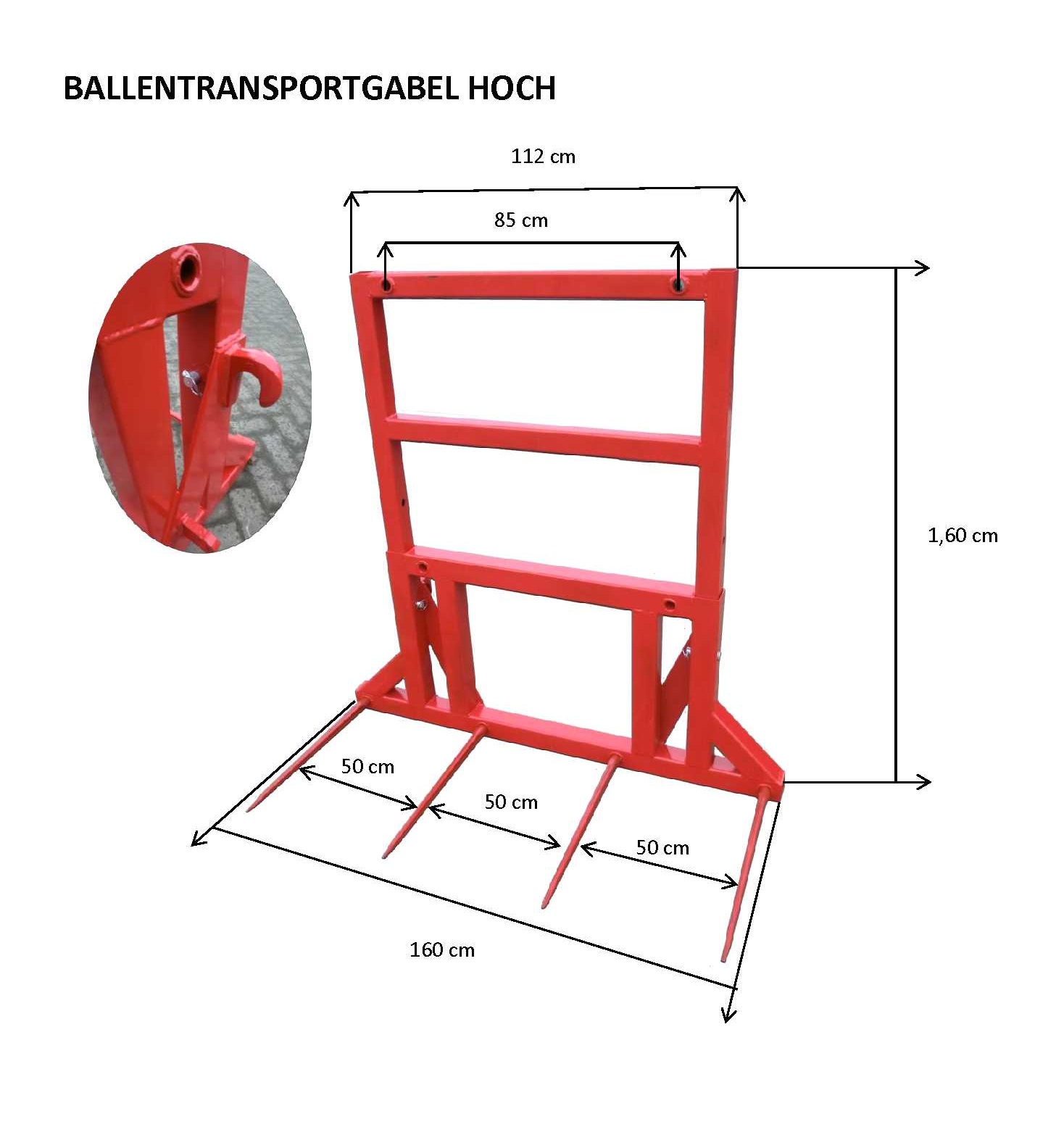 Ballenspieß “Euro” 4 Zinken verstellbar BMB